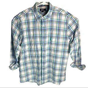 Johnnie-O Plaid Casual Button Down Cotton L